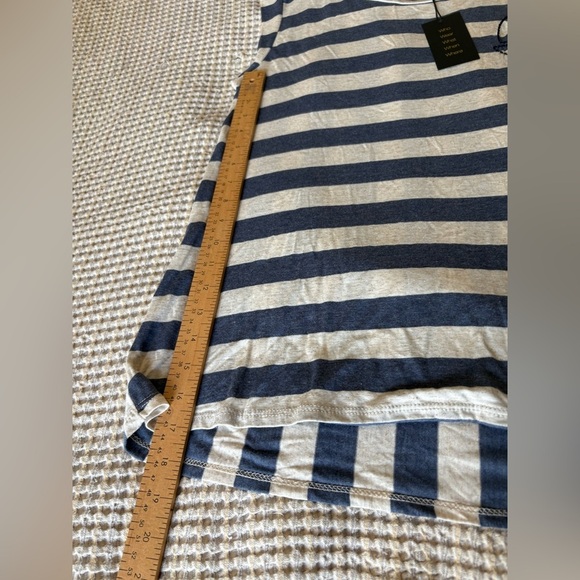W5 Anthropologie NWT nautical striped stretch shirt sleeve size large - Picture 6 of 9
